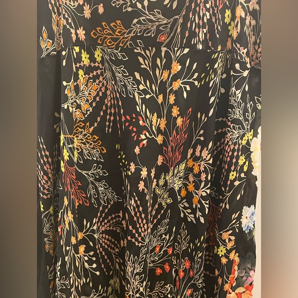 JOHNNY WAS, ELEGANT MIXED FLORAL PRINT, MAXI DRESS BLACK SILK LINING SIZE PXXL - Picture 15 of 16